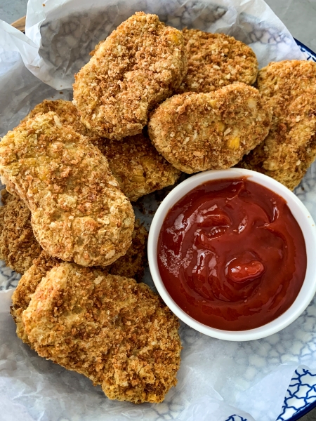 Crispy Chickpea Chicken Nuggets - A Toasted Crumb