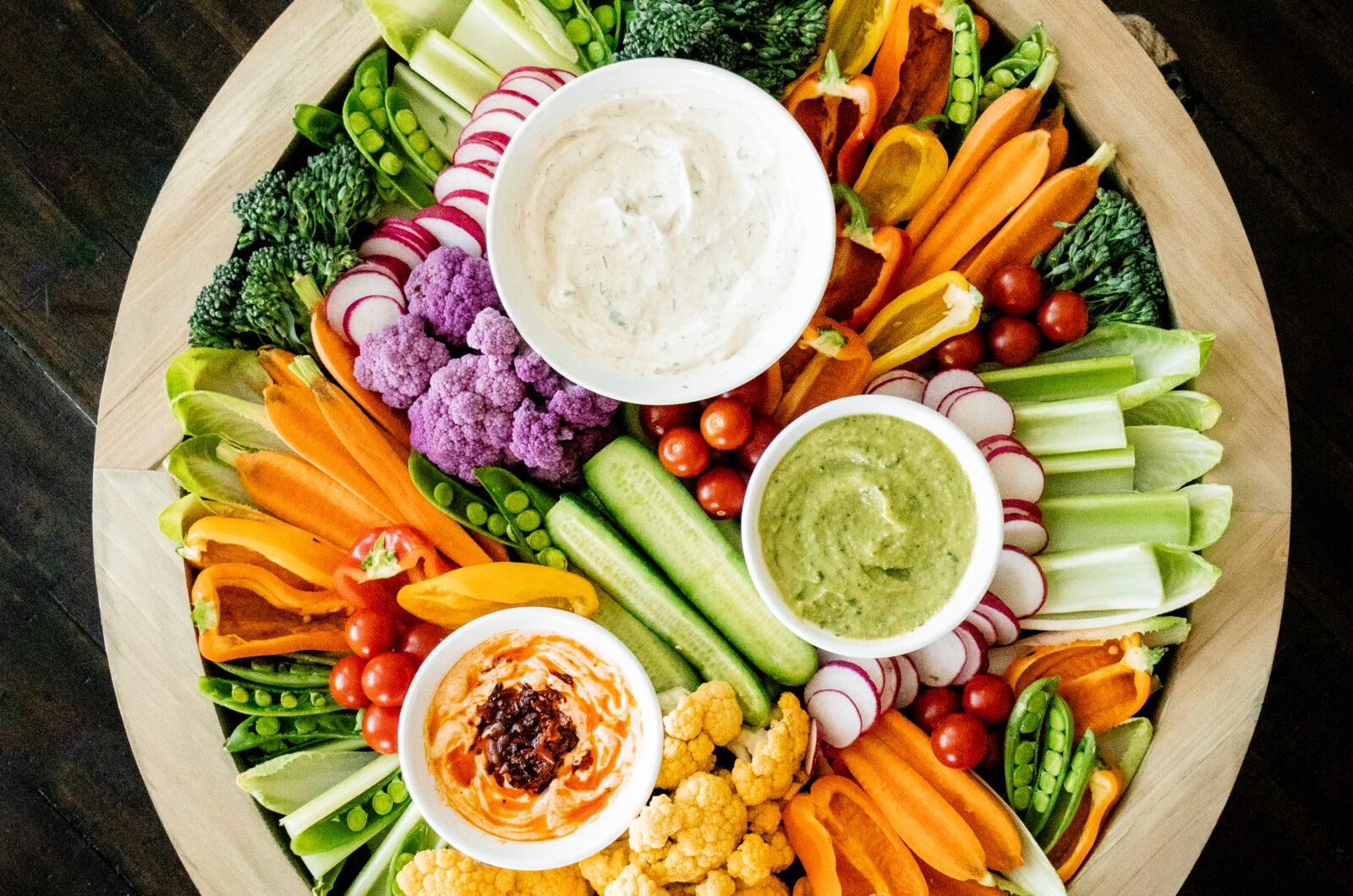 Veggie Tray with Dip Trio