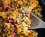 Cornbread Stuffing with Fresh Cranberries, Sausage, and Pistachios